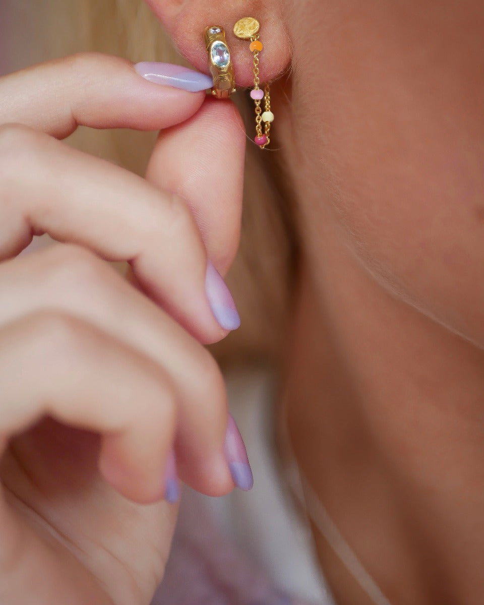 Enamel Lola Rainbow øreringe - Guld - Bahne